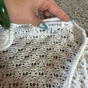 Johnny Was white Open cardigan/beach cardi cozy